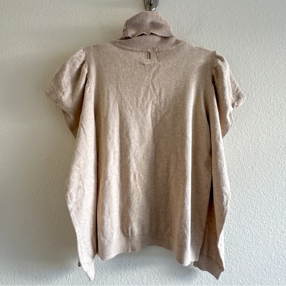 MISA Los Angeles Gabriela Puff Sleeve Cashmere blend Sweater Tan Size Small - Picture 6 of 9